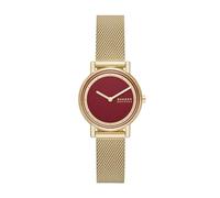 Skagen Signatur Lille Reloj para mujer, Movimiento de cuarzo a dos agujas en tono dorado con correa de acero o piel, 30 mm, Tono Dorado Y Marrón