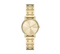 Skagen Signatur reloj para mujer, movimiento de cuarzo con correa de acero o piel, Tono Oro, 30MM