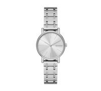 Skagen Signatur reloj para mujer, movimiento de cuarzo con correa de acero o piel, Tono seda, 30MM