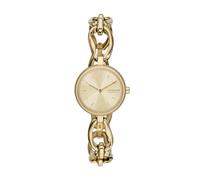Skagen Signatur Lille Reloj para Mujer, Movimiento de Cuarzo a Dos Agujas en Tono Plateado con Correa de Acero Inoxidable o Piel, 26 mm, Tono Oro