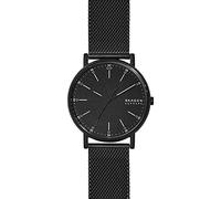 Skagen Signatur reloj para hombre, movimiento de cuarzo con correa de piel o acero inoxidable, Negro, 40MM