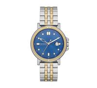 Skagen Signatur Sport reloj para hombre, movimiento de cuarzo con correa de piel de acero inoxidable, Plateado y dorado, 40MM