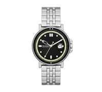 Skagen Signatur Sport reloj para hombre, movimiento de cuarzo con correa de piel de acero inoxidable, Tono plateado y negro, 40MM