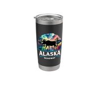 Skagway Alaska Aurora Boreal - Recuerdo de alce Vaso térmico de acero inoxidable de doble pared