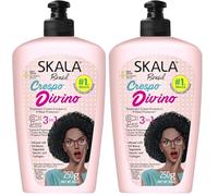 -SKALA EXPERT- Mascarilla/Crema Acondicionadora/Crema de peinado "Crespo Divino" 3 en 1 -250 ml- 100% vegano - Para el encrespamiento, aportar volumen y brillo al cabello - (Paquete de 2)