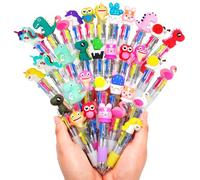 SKAMORI 30 Piezas Bolígrafo Multicolor para Detalles Cumpleaños Niños, 4 en 1 Bolígrafo Animales, Regalos Cumpleaños Niños Colegio & Piñata Cumpleaños Infantil