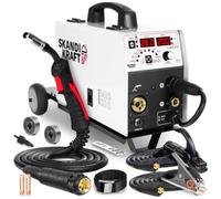 SKANDI KRAFT iSimple MIG 210 Cart MIG MAG - Soldadora de gas protector y sin gas con 3 programas de sinergia, silenciosa, potente y compacta - 200 A 4 en 1: MIG/MAG, LIFT-TIG, MMA y soldadura de