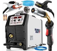 SKANDI KRAFT iSimple MIG 215 Dual Pulse - Soldador de gas protector MIG MAG con 4 programas de sinergia, incluye soldadura de soldadura, potente inversor 4 en 1: MIG/MAG, LIFT-TIG, MMA con modo
