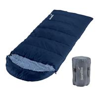 Skandika Dundee Junior - Saco Dormir para niños - 175 x 70 cm - Funda compresió - Forro de Franela de algodón (Azul Marino)