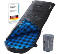 Skandika Dundee - Saco de Dormir Rectangular - 220x80cm - acoplable - Forro: Franela/algodón (Negro/Derecha)