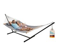 Skandika Hamaca Mysande | Hamaca doble con estructura de metal, para 2 personas, 200 x 140 cm, capacidad de carga de 200 kg, altura regulable, cojín, interior y exterior, jardín, piscina, balcón