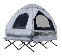 Skandika Haug Tienda de campaña 2 Personas | Cama de Camping elevada, colchón de Aire Inflable, Impermeable, Cama de Campamento al Aire Libre, hasta 160 kg (Gris)