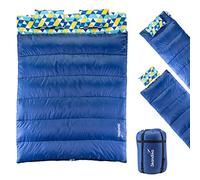 Skandika Iceland Saco de Dormir Doble de Franela XXL| con Forro de algodón para Adultos, Separable, hasta 0°C, 220 x 150 cm | Invierno Camping Senderismo