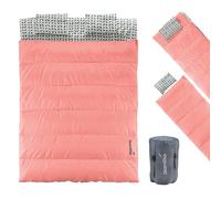 Skandika Iceland Saco de Dormir Doble XXL | Forro de polialgodón para Adultos, Separable, hasta 3°C, 220 x 150 cm | Invierno Camping Senderismo (Salmon)