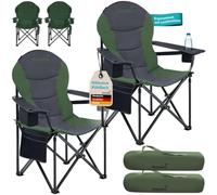 Skandika Juego de 2 sillas de camping Relax Comfort, cómodas sillas plegables con soporte para bebidas y compartimento frigorífico, hasta máx. 160 kg, plegable, ligera, para camping, camping, festival