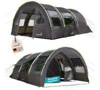 Skandika Kemi - 4 Personas - Tienda de campaña - túnel - mosquiteras - 480x340cm - Varillas Fibra óptica (Gris/Verde)