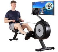 Skandika Njord P6-G Máquina de Remo para casa autogenerada| 32 Niveles de Resistencia eléctrica, hasta 200 cm y 135 kg, Compatible con la App Kinomap (Gris)