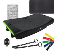 Skandika Plataforma vibratoria 4D V3000 Plus - Vibración oscilante hasta 40 Hz - hasta 150 kg | Tecnología Curved - Esterilla Protectora para el Suelo - Cintas de Entrenamiento