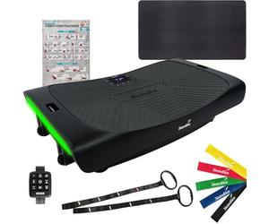 Skandika Plataforma vibratoria 4D V3000 Plus - Vibración oscilante hasta 40 Hz - hasta 150 kg | Tecnología Curved - Esterilla Protectora para el Suelo - Cintas de Entrenamiento