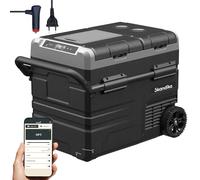 Skandika Routa Nevera con congelador portátil | 35 L - 55 L +20 ° a -20 °C | App Control, compresor de 2 Zonas, Nevera para Coche, Camping con 2 Compartimentos, silenciosa, Eco-Mode (45 L)