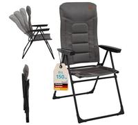 skandika Silla con Respaldo Alto Kvist | Silla de Camping Plegable, Individual/Juego de 2, Silla de Aluminio y Acero, Respaldo Ajustable en 4 Posiciones, Capacidad de Carga de 150 kg (Individual)