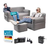 skandika Sofá de Aire Easy Air | sofá Inflable para Exteriores, con Bomba eléctrica, 1-2 Personas, hasta 200 kg, Recargable con Cable de Carga USB (Premium Paquete)