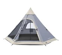 Skandika Tienda de campaña India Tipi | para 4-6 Personas, 2-3 m de Altura, Suelo Cosido, 3000 mm de Columna de Agua, UV 50+ (335 Protect (Gris/Beige))