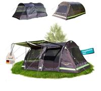 Skandika Tienda de campaña Solheim para 4/6 personas, suelo cosido, columna de agua de 3000 mm, UPF 50+, con mosquitera y toldo para el sol, tienda de campaña familiar