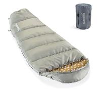 Skandika Vegas Junior| Saco de Dormir Tipo Momia para niños, Forro Interior Suave, Repelente al Agua, 3 Estaciones, hasta -12°C, 170 x 70 cm,| Invierno, Camping y Senderismo (Verde Claro)