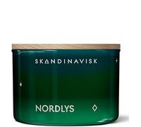 Skandinavisk Vela perfumada NORDLYS 'Northern Lights'. Notas de fragancia: intensidad ártica y color celestial, una sinfonía singular para los sentidos. 3.5 oz.