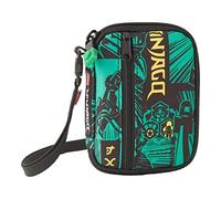 SKANDO BAGS Lego® - Cartera para niños - Espacio para hasta 3 tarjetas - Bolsillo interior y exterior con cremallera para dinero en efectivo y objetos pequeños, Lego Ninjago Green, talla única