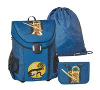 SKANDO BAGS Lego - Juego de mochila escolar Easy para niños de 3 piezas, NINJAGO, 2022, con bolsa de deporte, estuche (incluye todos los utensilios de escritura necesarios), peso ligero, 5-10 años