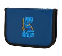 SKANDO BAGS Lego® NINJAGO® Jay: elegante estuche con cremallera Lego® 1x1 Lego® con contenido certificado CE y herramientas de escritura esenciales.