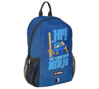 SKANDO BAGS LEGO NINJAGO Jay - Mochila para niño - Prácticos bolsillos laterales de malla - Correas ajustables - Con reflectores para visibilidad - Perfecto para la escuela y excursiones