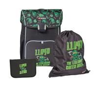 SKANDO BAGS Lego® NINJAGO® Lloyd - Mochila ligera con espacio para libros, fiambrera y botella, bolsillos frontales de malla, divisor de peso y parte trasera ergonómica