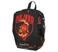 SKANDO BAGS Mochila de guardería LEGO NINJAGO, Kai: bolsillo ligero con correas ajustables, etiqueta para nombre, bolsillo lateral de red y reflectores en todos los lados.