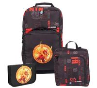 SKANDO BAGS Optimo Starter - Juego de 3 mochilas escolares LEGO NINJAGO, 3 piezas, diseño ergonómico, incluye bolsa, fiambrera y estuche., Dragon Energy, Kindergerecht