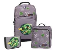 SKANDO BAGS Optimo Starter - Juego de 3 mochilas escolares LEGO® NINJAGO®, 3 piezas, diseño ergonómico, incluye bolsa, fiambrera y estuche., Elemental Master Of Energy
