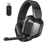 Skapendy VK82 Cascos Gaming Inalambricos con Micrófono Reducción De Ruido, Cascos Wireless de 2.4G & Bluetooth 5.4, Auriculares Gaming con Luces LED para Ps5, Ps4, PC, Switch (Negro)
