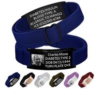 Skartam Pulsera de alerta médica personalizada para hombres, pulsera de identificación médica grabada personalizada para mujeres, pulseras médicas de emergencia, pulsera ajustable para diabéticos