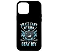 Skate Fast Hit Hard Stay Icy Angry Hockey Puck Art Carcasa para iPhone 12 Pro Max