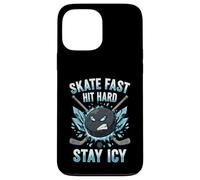 Skate Fast Hit Hard Stay Icy Angry Hockey Puck Art Carcasa para iPhone 13 Pro Max