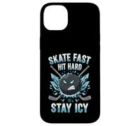 Skate Fast Hit Hard Stay Icy Angry Hockey Puck Art Carcasa para iPhone 14 Plus