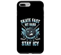 Skate Fast Hit Hard Stay Icy Angry Hockey Puck Art Carcasa para iPhone 7 Plus/8 Plus