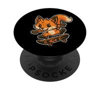 Skate Fox Retro Cartoon PopSockets PopGrip Adhesivo