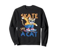 Skate Like A Cat Skater Patinador felino Kitty Sudadera