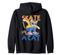 Skate Like A Cat Skater Patinador felino Kitty Sudadera con Capucha