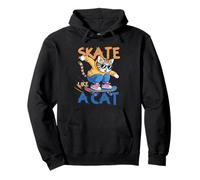 Skate Like A Cat Skater Patinador felino Kitty Sudadera con Capucha