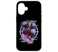 Skate Reaper Retro Death's Radical Synthwave Ride Carcasa para iPhone 16