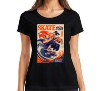 Skate Rising Tour Samurai Skater Japan Y2K - Camiseta para mujer, Negro , M
